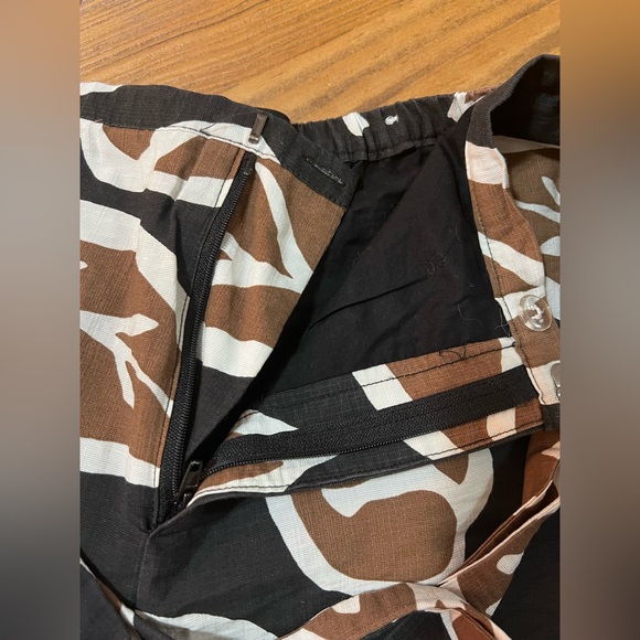 Who What Wear Shorts | women's black brown print shorts lined tie front - Picture 5 of 7